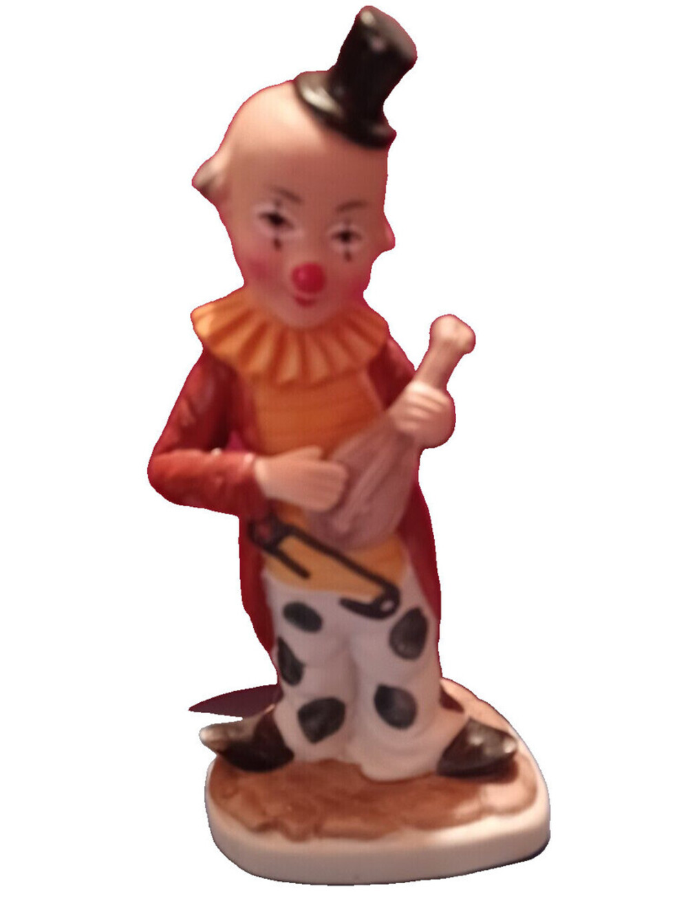 Collectible Ceramic Clown Playing Mandolin Vintage Figurine